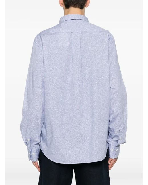 Gant Purple Floral-Print Long-Sleeve Shirt for men