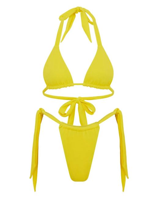 Let's Swim Yellow Triangle-Cup Bikini Top