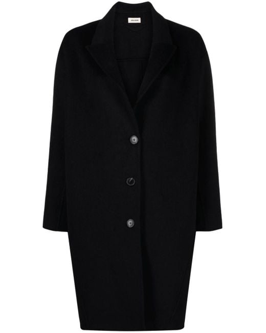 Zadig & Voltaire Mady Wool-blend Coat in Black | Lyst