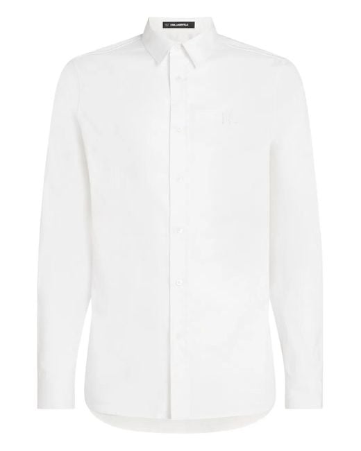 Karl Lagerfeld White Logo-Label Shirt for men