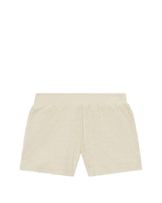 Off-White c/o Virgil Abloh White Logo-Jacquard Terry Mini Shorts