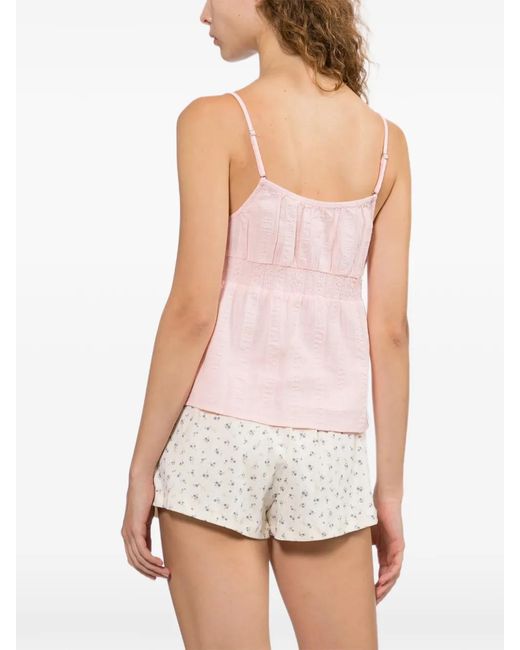 AAPE BY A BATHING AP Pink Ruched Camisole Top