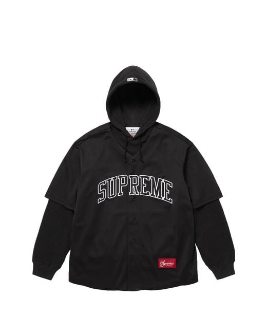 Supreme Black X Chicago Sox Logo-Detail Hoodie for men