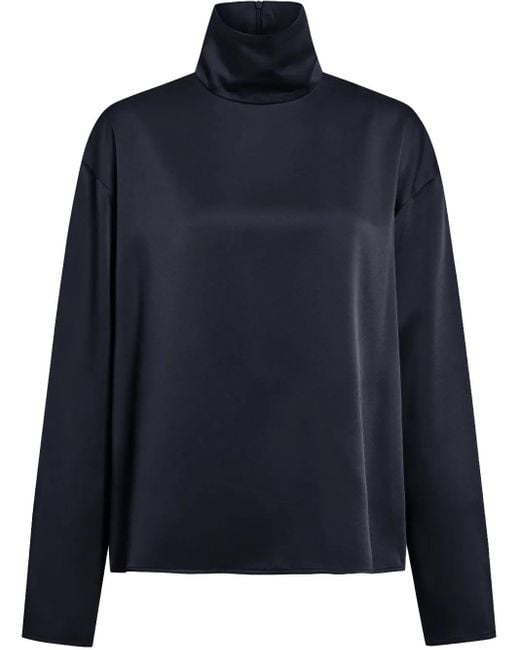 16Arlington Blue Ollal Satin Top