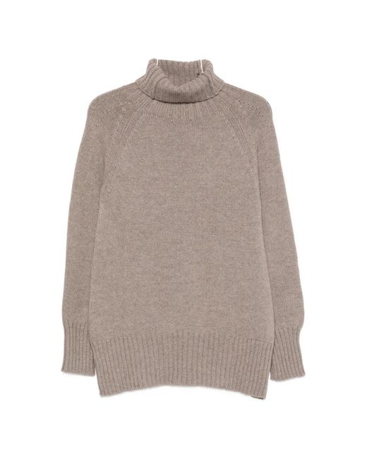 Manzoni 24 Brown Raglan-Sleeves Sweater