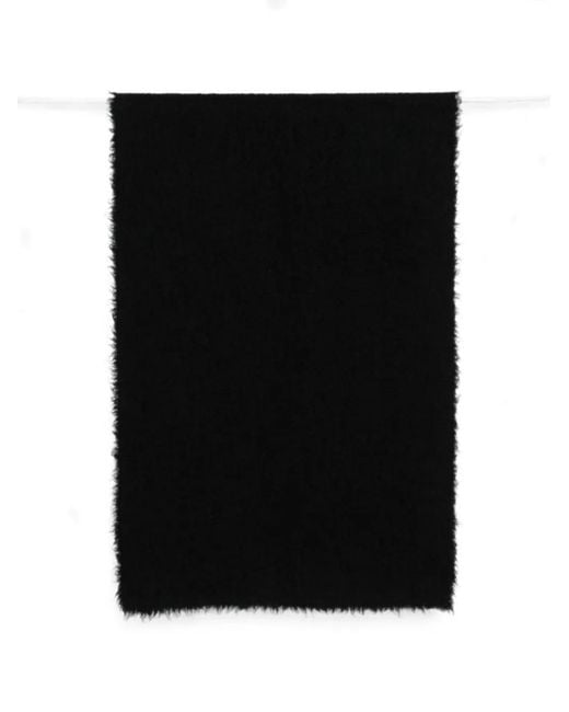 Faliero Sarti Black Alexia Frayed-Edge Scarf