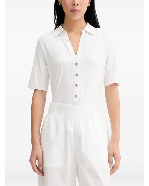 Marc O' Polo White Button-Up Short-Sleeve T-Shirt
