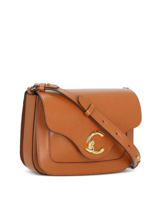 Coccinelle Brown Small C-Me Leather Shoulder Bag