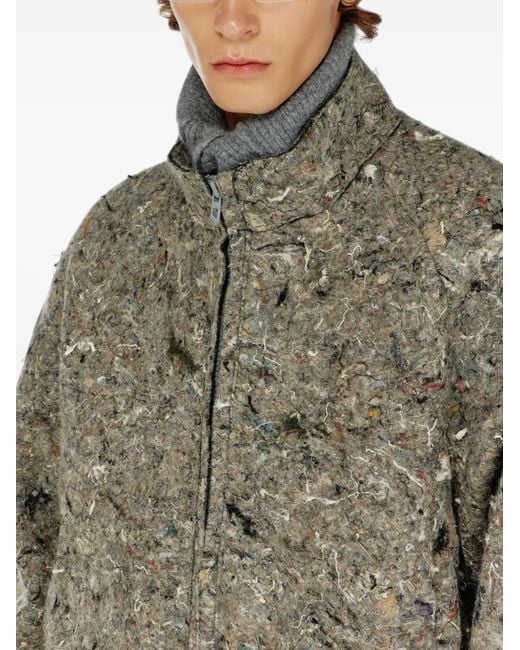 DIESEL Green Felted-Texture Bomber Jacket for men