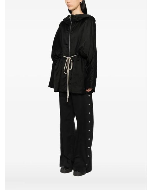 Rick Owens Black Drawstring-Hem Jacket