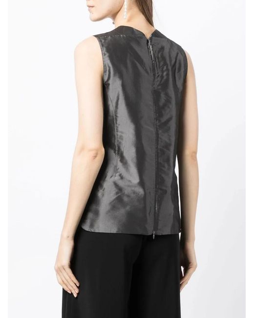 Shiatzy Chen Gray Contrasting-Trim Detail Blouse
