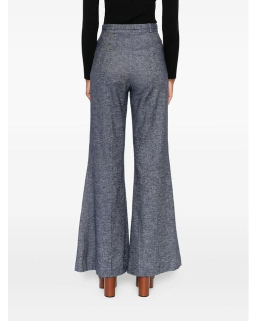 Zimmermann Blue Linen Cotton Pants