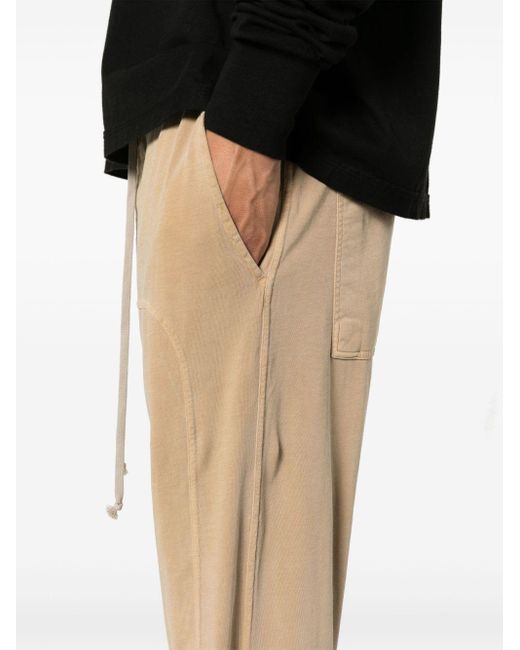 Rick Owens Natural Prisoner Cotton Track Pants for men
