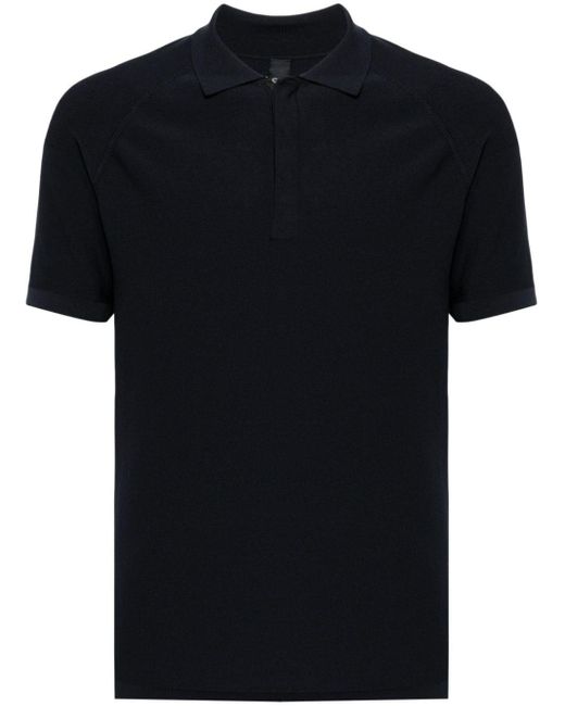 Alpha Tauri Black Ribbed Shoulders Polo Shirt for men