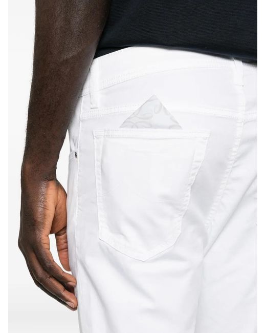 Jacob Cohen White Cotton Pants for men