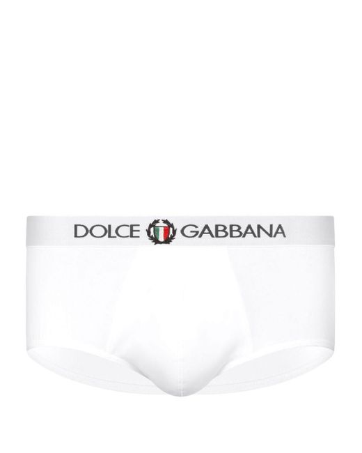 Dolce & Gabbana White Brando Logo-waistband Boxers for men