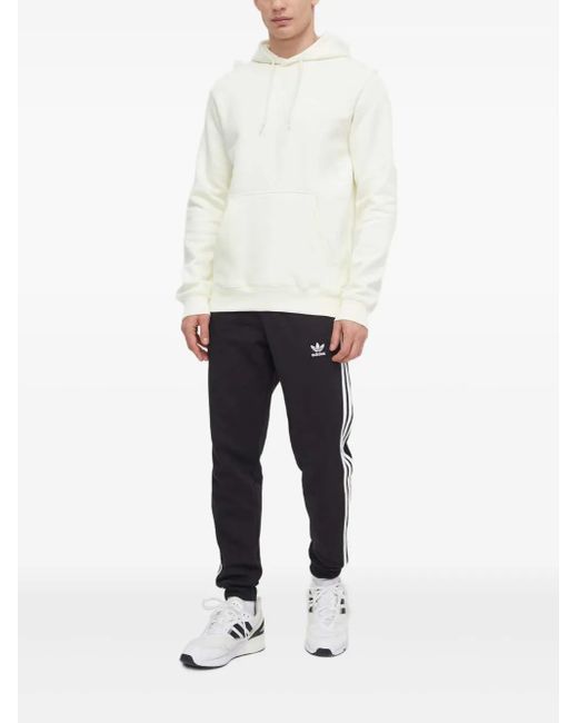 Adidas White Logo-Embroidered Hoodie for men