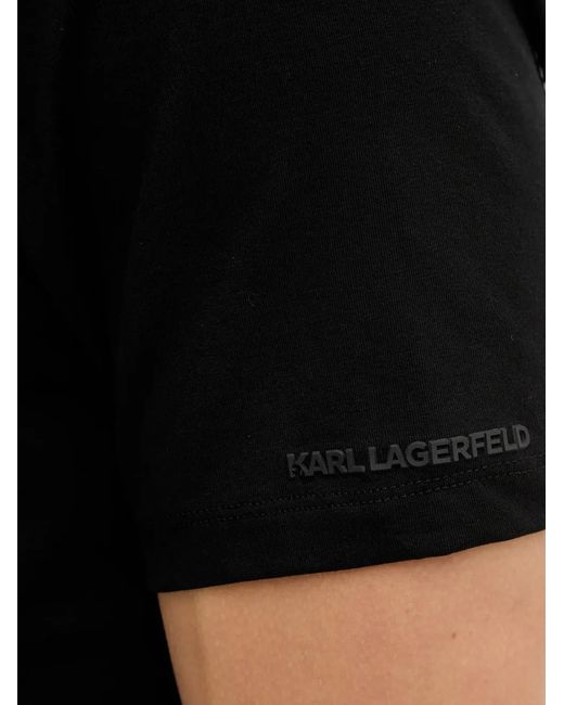 Karl Lagerfeld Black Pocket-Logo T-Shirt for men