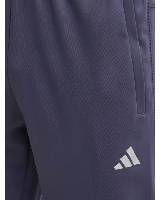Adidas Blue Logo-Pattern Track Pants for men