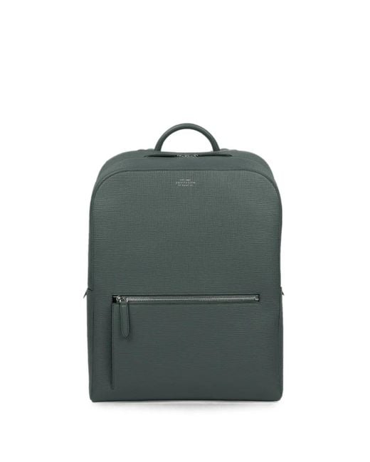Smythson Green Panama Backpack