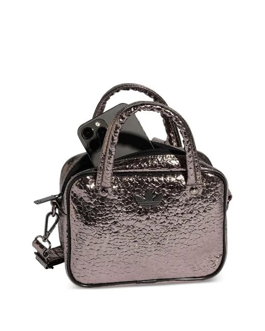 Adidas Black Adicolor Xs Crackle-Effect Shoulder Bag