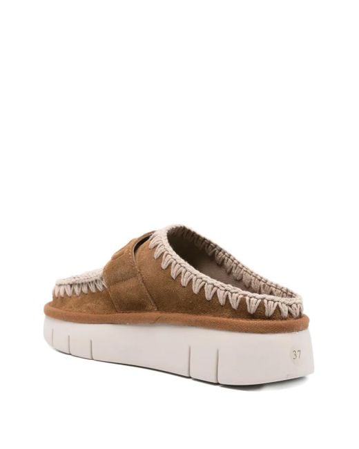 Mou Brown 45Mm Suede Platform Mules