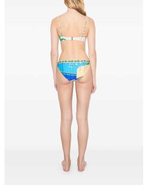 Tory Burch Blue Printed Bikini Bottoms