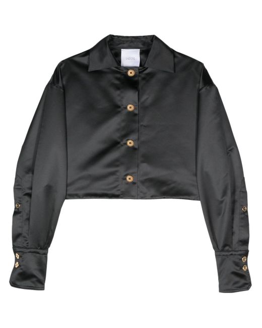 Patou Black Satin Cropped Jacket