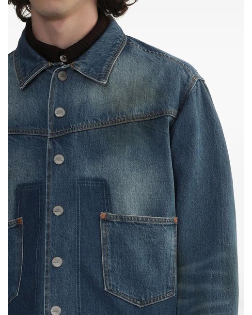ANDERSSON BELL Blue Denim Shirt Jacket for men