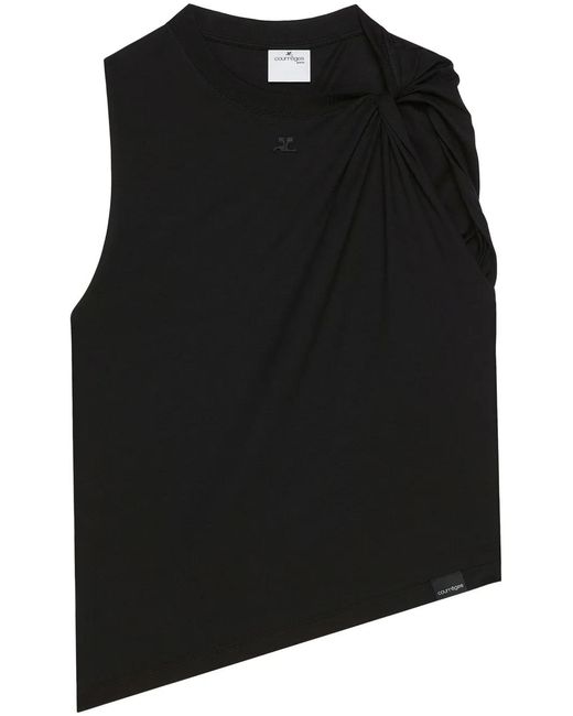 Courreges Black Twist Tank Top for men