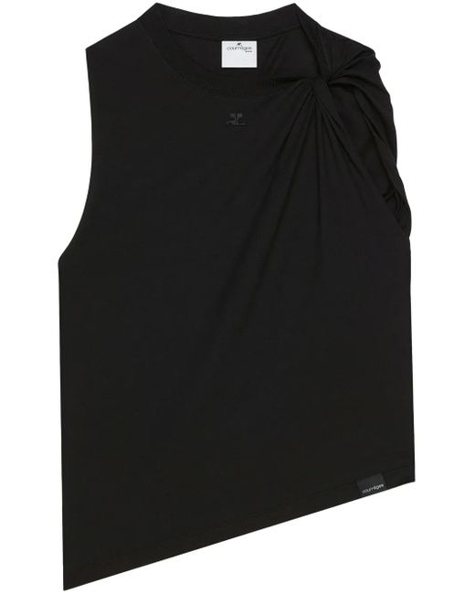 Canotta Con Design A Incrocio di Courreges in Black da Uomo