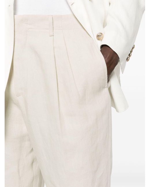 Pantalon fuselé en lin Lardini pour homme en coloris White