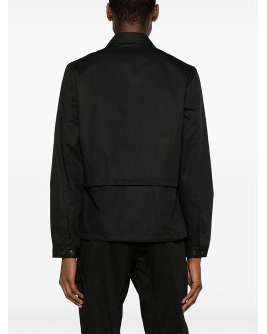 C P Company Black Zip-up Cotton Shirt Jacket for men