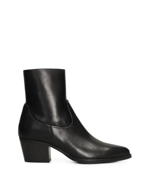 Julie Dee Black Pointed-Toe Ankle Boots