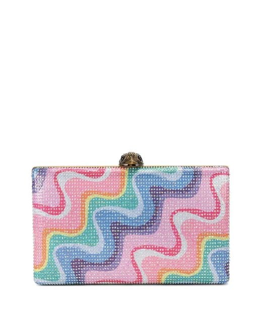 Kurt Geiger Pink Crystal Kensington Clutch Bag