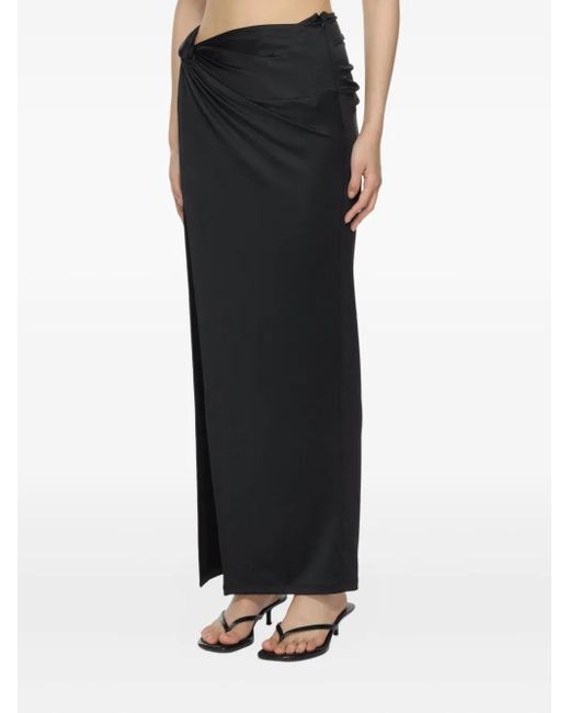Oude Waag Black Knot-Front Split Maxi Skirt