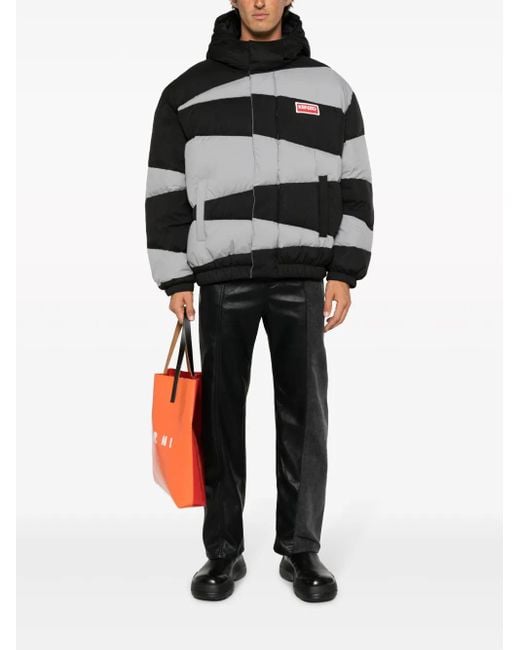 KENZO Black Dazzle Stripe Padded Jacket for men