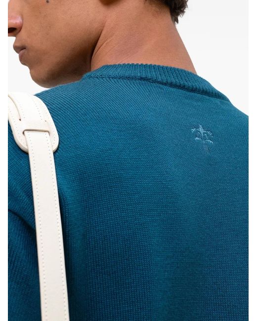 PLACE OF ELMS Blue Capri Mare Crew-Neck T-Shirt for men