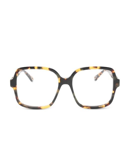 Chloé Brown Geometric Frame Glasses