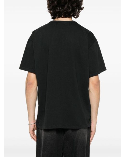 M I S B H V Black Graphic-print Cotton T-shirt for men