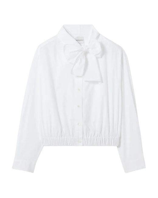 Claudie Pierlot White Bow-Fastening Shirt