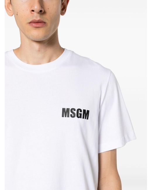 MSGM T-Shirt mit Logo-Print in White für Herren