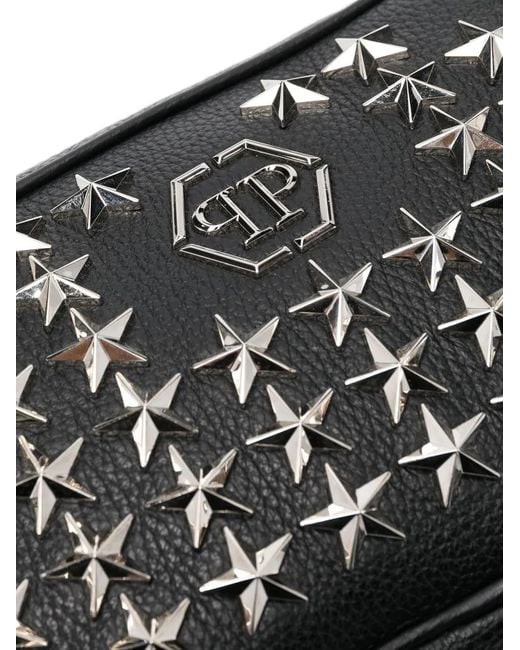 Philipp Plein Black Star Stud-Embellished Belt Bag for men