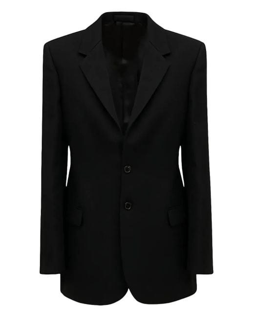 Wardrobe NYC Black Buttoned Notch-Lapel Blazer