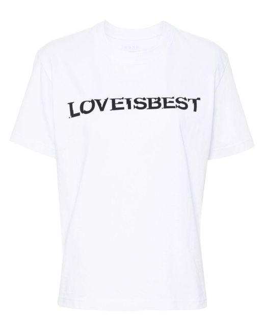Sacai T-shirt Met Tekst in het White