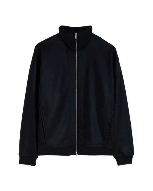 Jil Sander Blue Funnel-Neck Wool Jacket for men