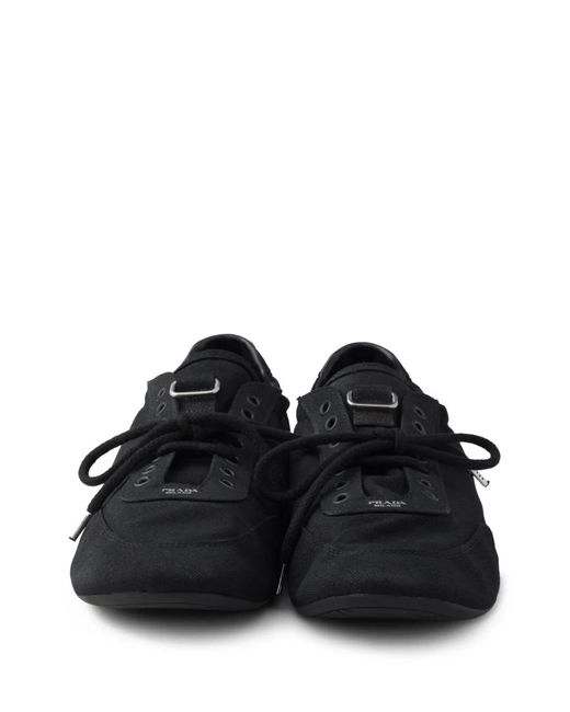 Prada Black Collapse Canvas Sneakers for men