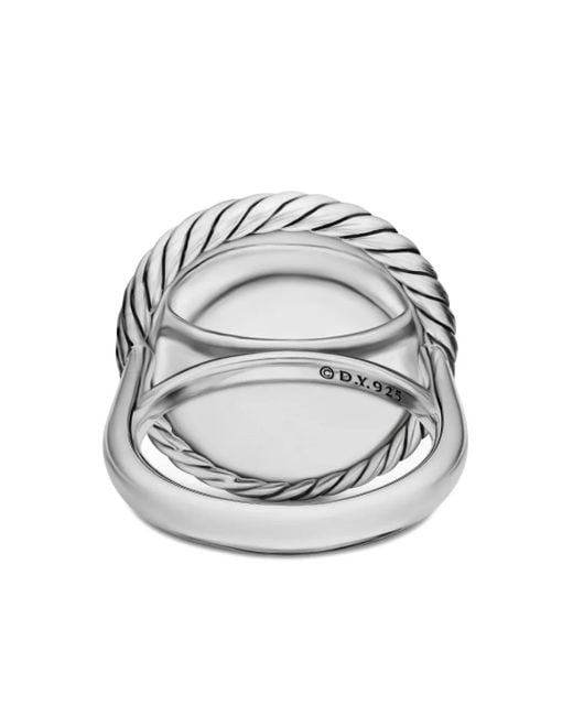 David Yurman Gray Sterling Dy Elements Pavé Diamond Ring