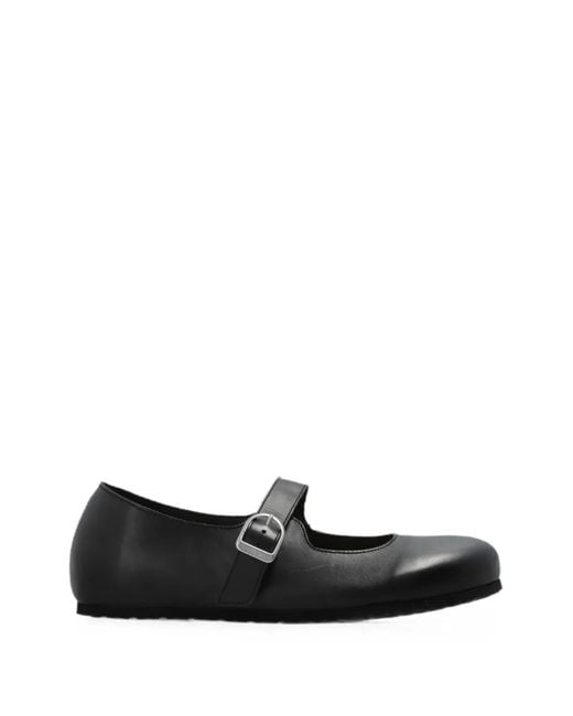 Birkenstock White Santa Clarita Buckle-Strap Ballet Flats