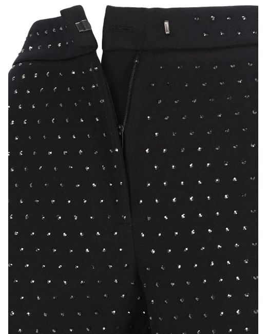 Pantalones rectos con apliques de cristales ANDAMANE de color Blue